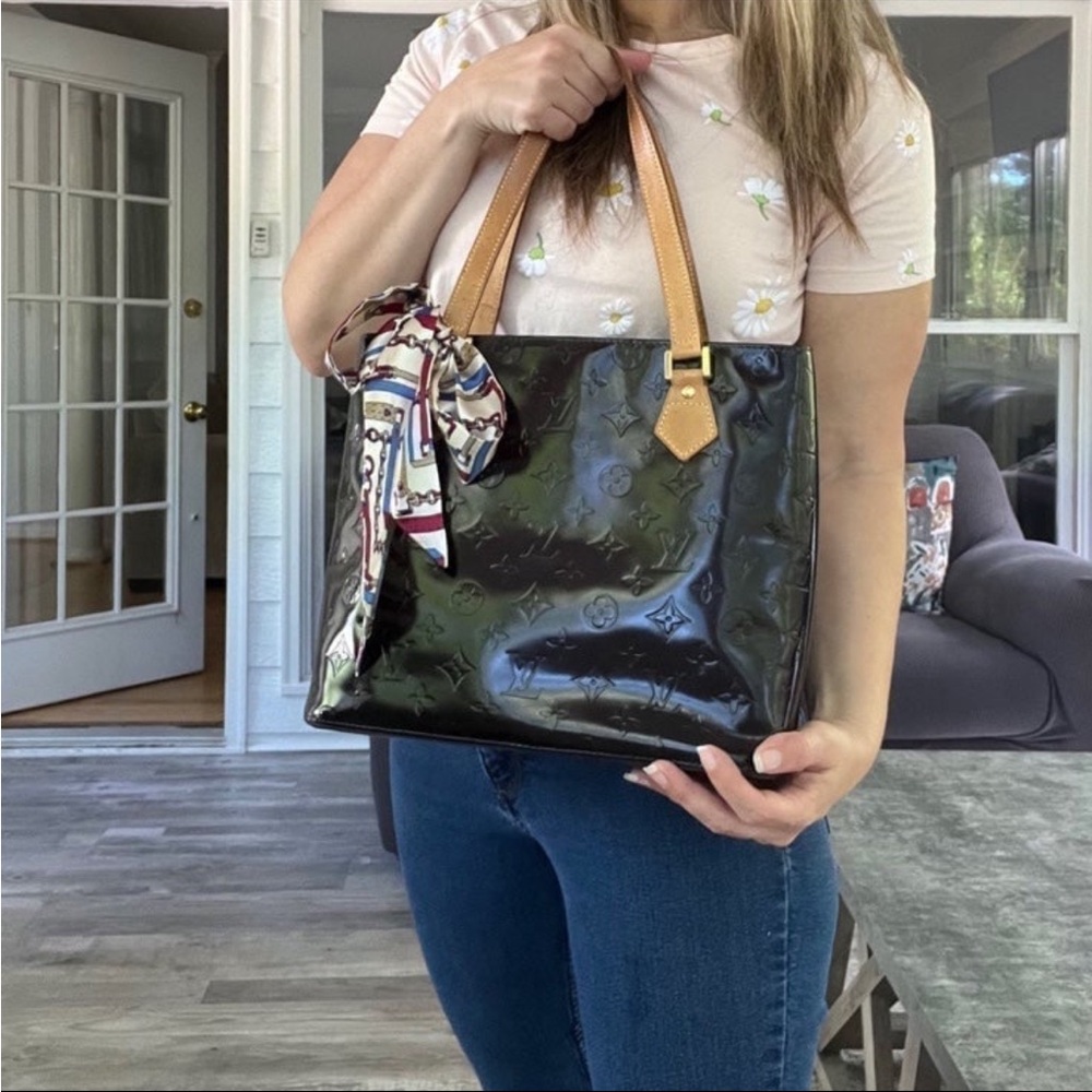 Louis Vuitton LV Tote Bag Houston Black Vernis tote handbag purse shoulder bag